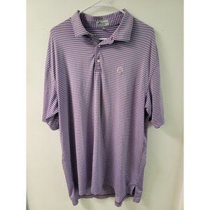 Peter Millar Summer Comfort Men's XL Golf Polo Shirt Purple Striped